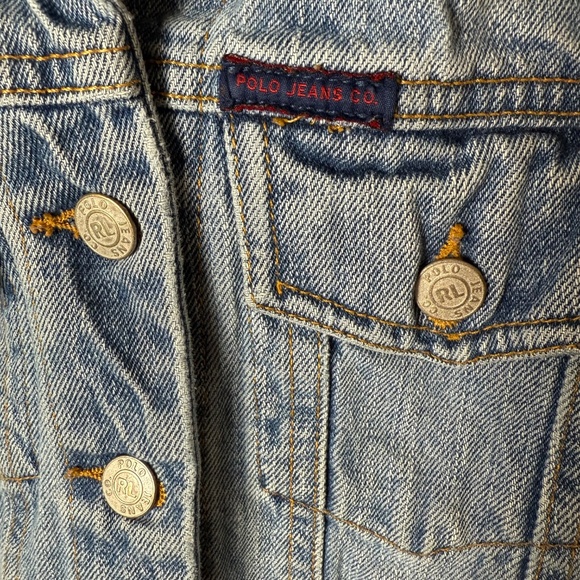 Vintage Polo Jeans Co Ralph Lauren Denim Jacket Womens Small 90s Y2K Coat - Picture 2 of 7